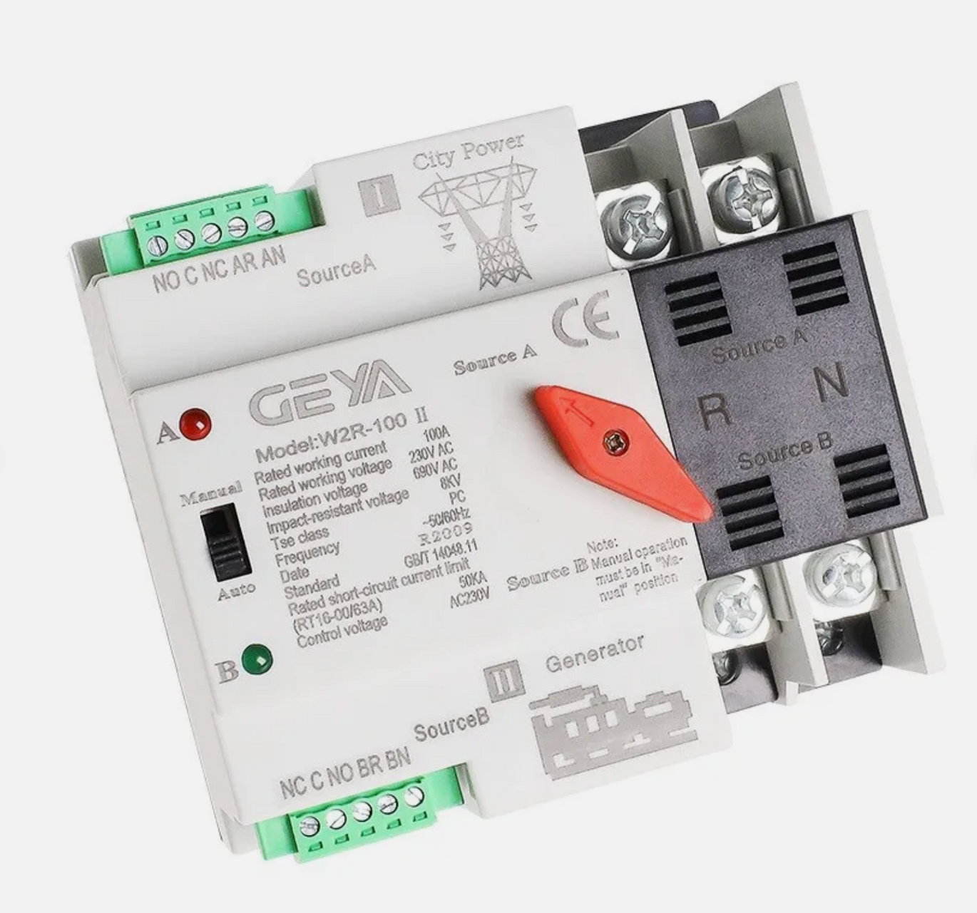 1G. ATS AC Breaker 125A - 220V - 2P with Voltage Protector Combiner Bo ...